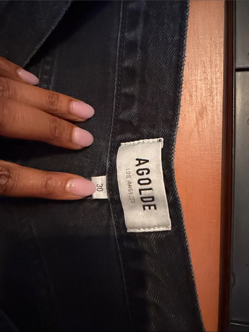AGOLDE long Black Denim Shorts
